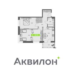 2-к квартира, вторичка, 58м2, 3/8 этаж
