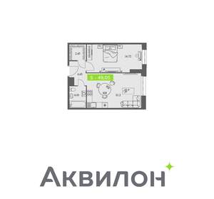 1-к квартира, вторичка, 49м2, 2/11 этаж