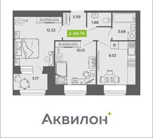 2-к квартира, вторичка, 45м2, 8/11 этаж