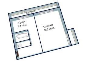 1-к квартира, вторичка, 32м2, 2/9 этаж