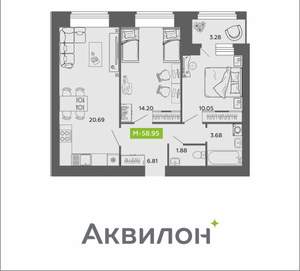2-к квартира, вторичка, 59м2, 5/11 этаж