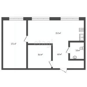 2-к квартира, вторичка, 51м2, 2/5 этаж