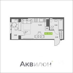 Студия квартира, вторичка, 23м2, 12/16 этаж