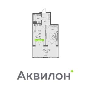 1-к квартира, вторичка, 44м2, 4/8 этаж