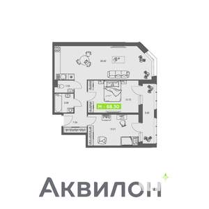 3-к квартира, строящийся дом, 68м2, 3/8 этаж