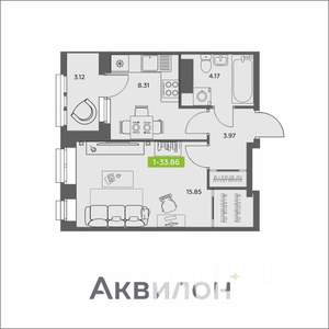 1-к квартира, вторичка, 34м2, 16/16 этаж