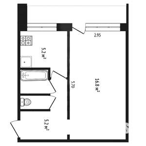 1-к квартира, вторичка, 31м2, 5/9 этаж