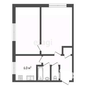 2-к квартира, вторичка, 40м2, 1/5 этаж