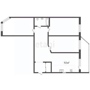 3-к квартира, сданный дом, 74м2, 3/9 этаж