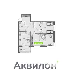 2-к квартира, вторичка, 58м2, 2/8 этаж