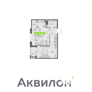 1-к квартира, вторичка, 51м2, 5/11 этаж