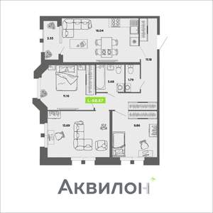 3-к квартира, вторичка, 69м2, 4/4 этаж