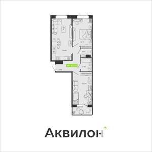2-к квартира, сданный дом, 65м2, 11/16 этаж