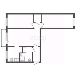 3-к квартира, вторичка, 58м2, 1/5 этаж