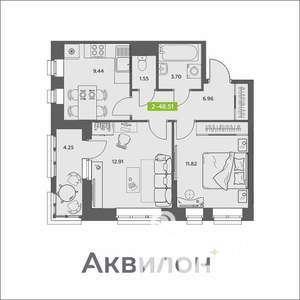 2-к квартира, вторичка, 49м2, 16/16 этаж