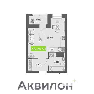 Студия квартира, вторичка, 25м2, 7/16 этаж