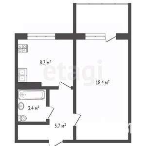 1-к квартира, вторичка, 31м2, 7/9 этаж