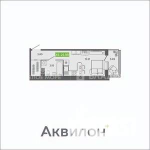 Студия квартира, сданный дом, 26м2, 13/16 этаж