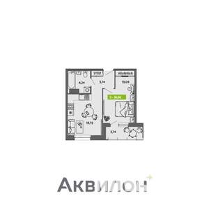 1-к квартира, вторичка, 37м2, 2/16 этаж