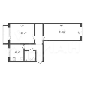 2-к квартира, вторичка, 47м2, 8/10 этаж
