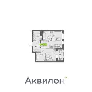 1-к квартира, вторичка, 40м2, 12/16 этаж