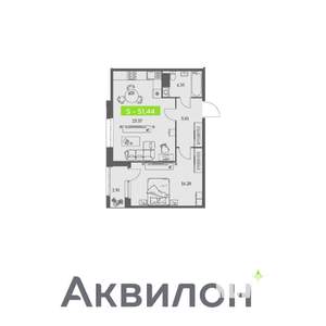1-к квартира, вторичка, 51м2, 4/11 этаж