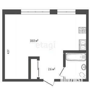 Студия квартира, вторичка, 24м2, 5/12 этаж