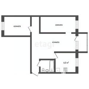 3-к квартира, вторичка, 55м2, 2/4 этаж