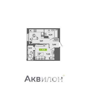 1-к квартира, вторичка, 31м2, 3/16 этаж
