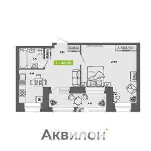 1-к квартира, вторичка, 46м2, 11/11 этаж