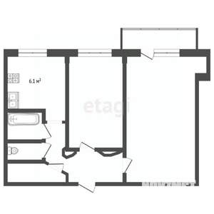 2-к квартира, вторичка, 42м2, 6/9 этаж