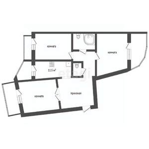 3-к квартира, вторичка, 90м2, 5/14 этаж