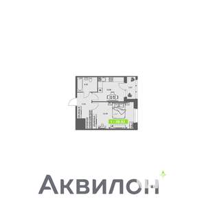 1-к квартира, строящийся дом, 39м2, 1/8 этаж