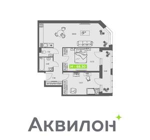 2-к квартира, вторичка, 68м2, 3/8 этаж