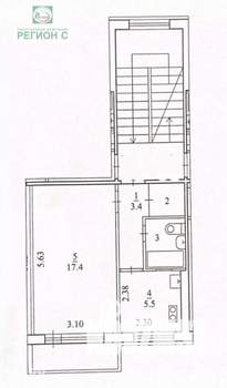 1-к квартира, вторичка, 31м2, 5/5 этаж