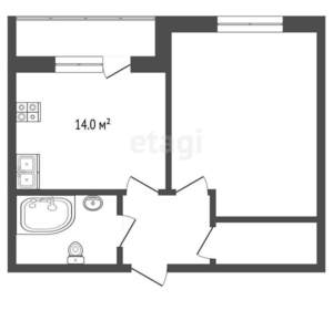 1-к квартира, вторичка, 39м2, 5/10 этаж