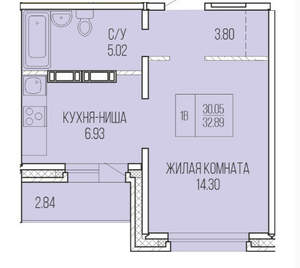 Студия квартира, вторичка, 31м2, 1/9 этаж