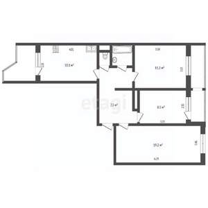 3-к квартира, вторичка, 64м2, 3/9 этаж