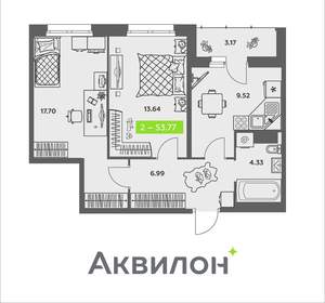 2-к квартира, сданный дом, 54м2, 6/8 этаж