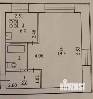 1-к квартира, вторичка, 31м2, 4/4 этаж
