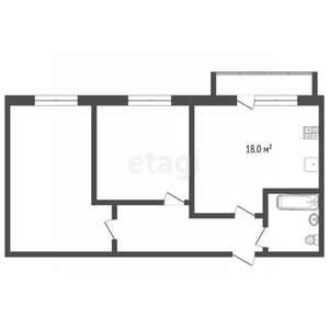2-к квартира, вторичка, 51м2, 7/9 этаж