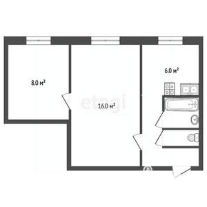 2-к квартира, вторичка, 39м2, 1/9 этаж