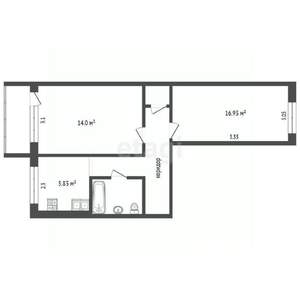 2-к квартира, вторичка, 44м2, 4/5 этаж
