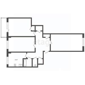 3-к квартира, вторичка, 61м2, 2/9 этаж