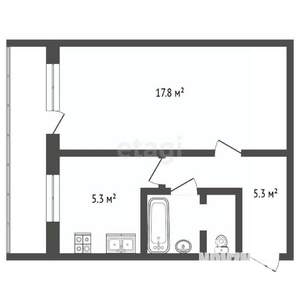 1-к квартира, вторичка, 32м2, 2/9 этаж