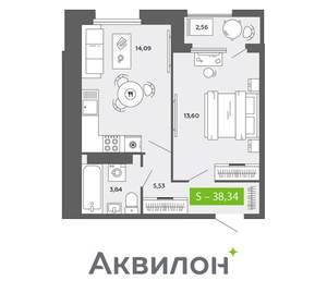 1-к квартира, вторичка, 38м2, 15/16 этаж