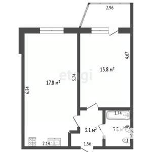 1-к квартира, вторичка, 39м2, 10/14 этаж