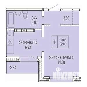 1-к квартира, вторичка, 33м2, 6/9 этаж