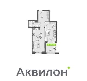 1-к квартира, вторичка, 51м2, 4/8 этаж