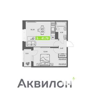 1-к квартира, вторичка, 42м2, 11/16 этаж